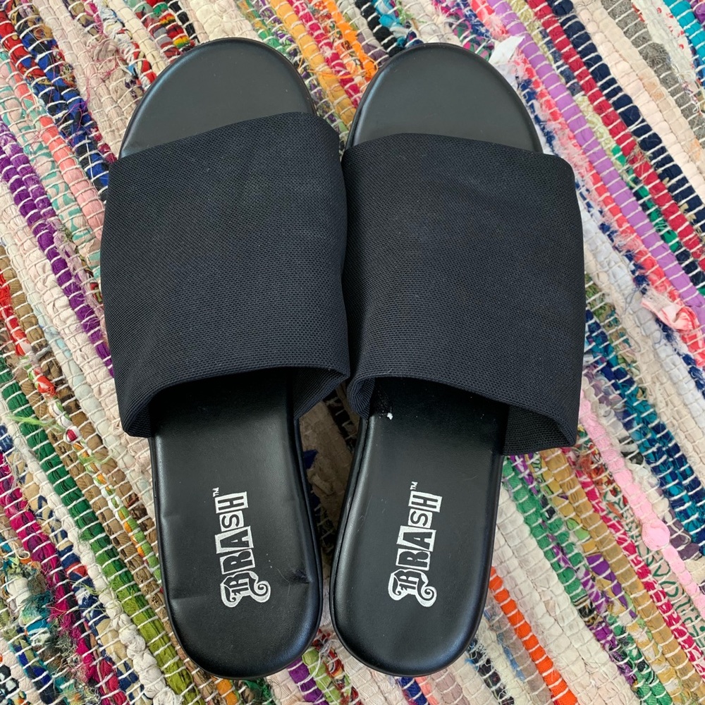 Black Platform Slinky Sandals